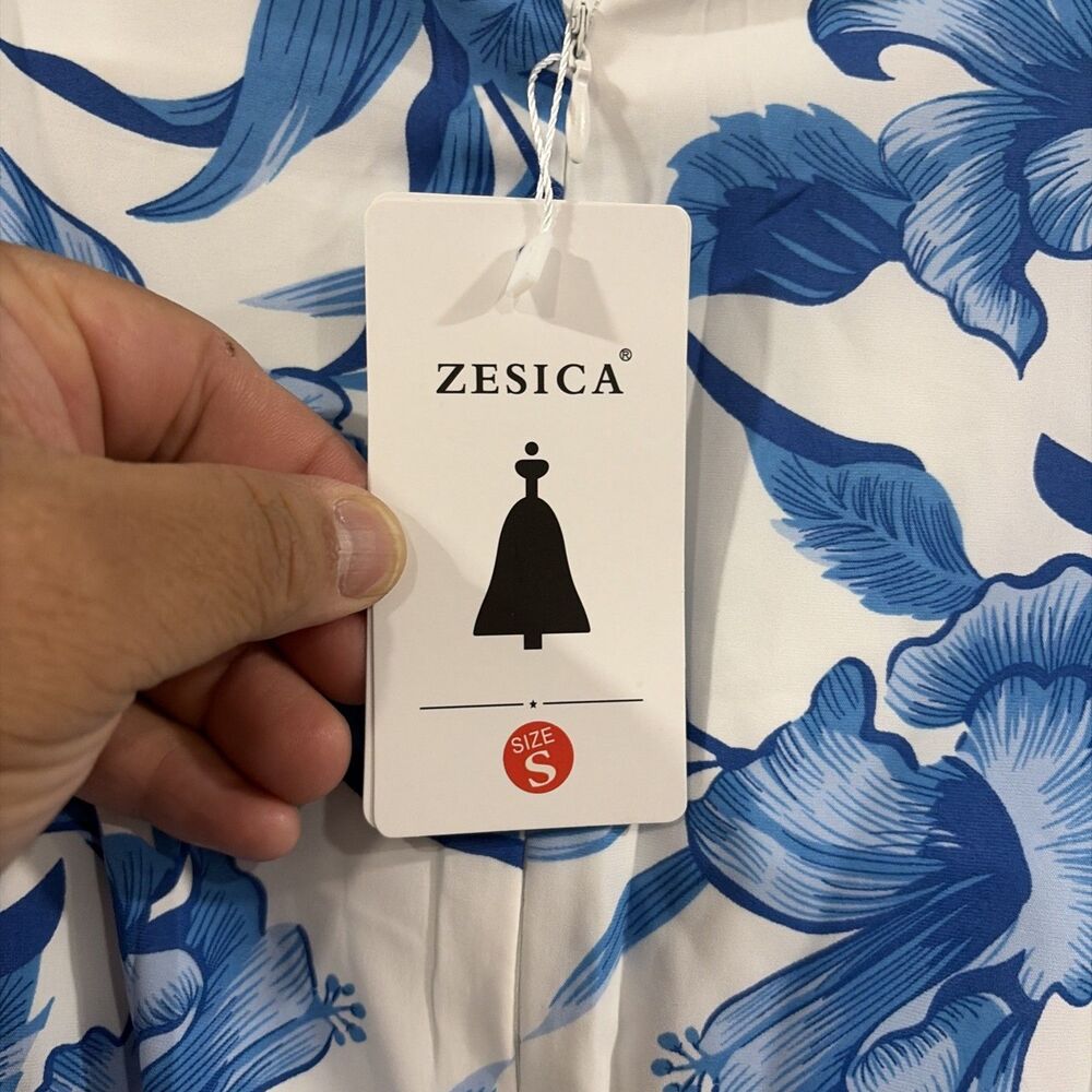Zesica Floral Blue dress Size Small - Picture 6 of 9